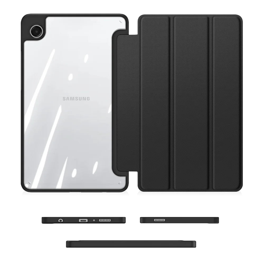 DUX DUCIS For Samsung Galaxy Tab A9 / Galaxy Tab A11 Case  TOBY Series Tri-fold Stand PU Leather Tablet Cover - Black - 6