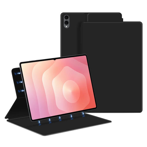 For Samsung Galaxy Tab S11 Ultra Case Stand Magnetic Leather Tablet Cover with Auto Sleep / Wake - Black - 1