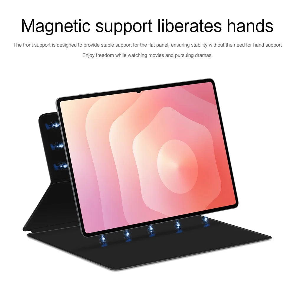 For Samsung Galaxy Tab S11 Ultra Case Stand Magnetic Leather Tablet Cover with Auto Sleep / Wake - Black - 3