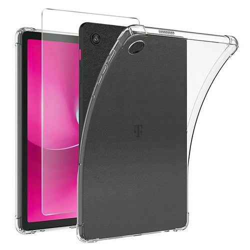 For T-Mobile REVVL Tab 2 (2025) Case TPU Drop-Resistant Clear Tablet Cover + Tempered Glass Screen Film - 1