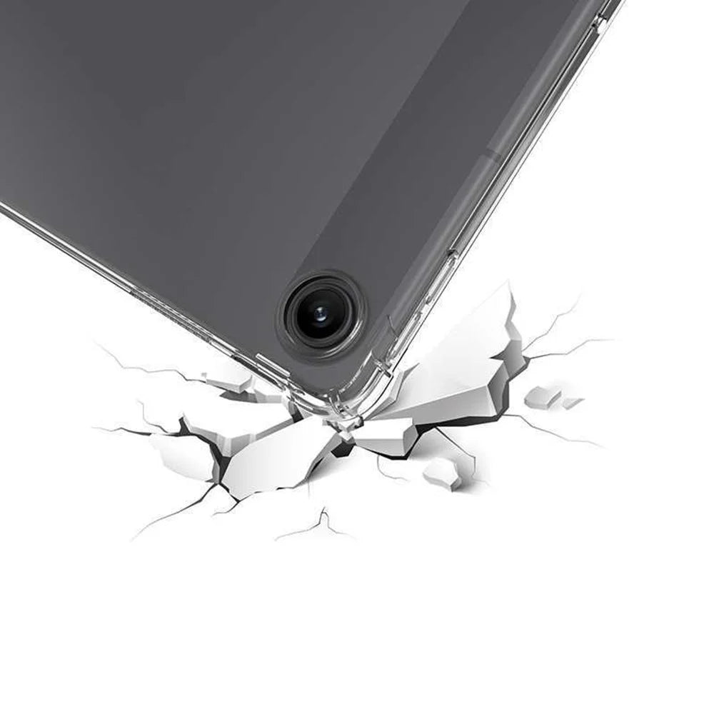 For Lenovo Tab 10.1 (2025) Case TPU Drop-Resistant Clear Tablet Cover + Tempered Glass Screen Film - 6