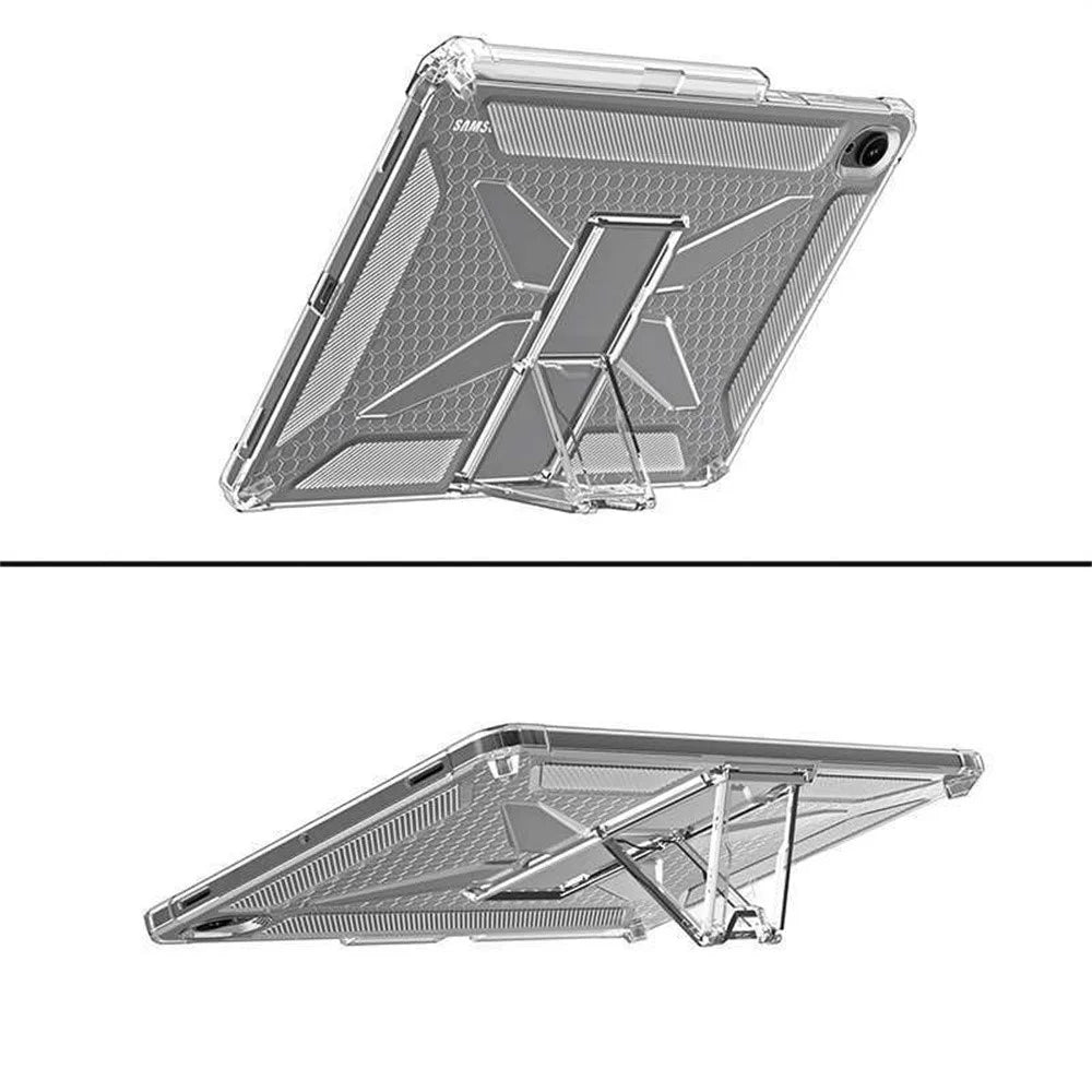 For Samsung Galaxy Tab S11 Clear Case Kickstand Shockproof TPU + PC Tablet Cover with Pen Slot - 3