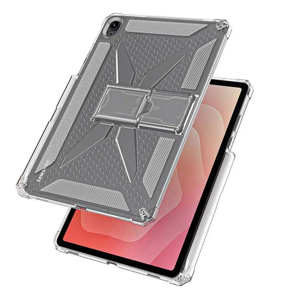 For Samsung Galaxy Tab S11 Clear Case Kickstand Shockproof TPU + PC Tablet Cover with Pen Slot - 5