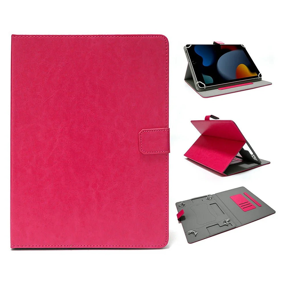 For 9 - 10 Inch Tablets Case with Stand Card Holder Universal Hook Design Leather Cover - Red - 1