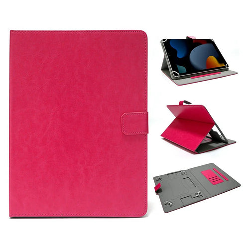 For 9 - 10 Inch Tablets Case with Stand Card Holder Universal Hook Design Leather Cover - Red - 1