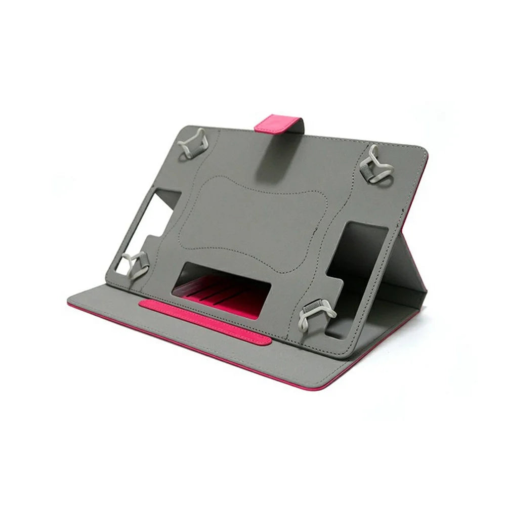 For 9 - 10 Inch Tablets Case with Stand Card Holder Universal Hook Design Leather Cover - Red - 4
