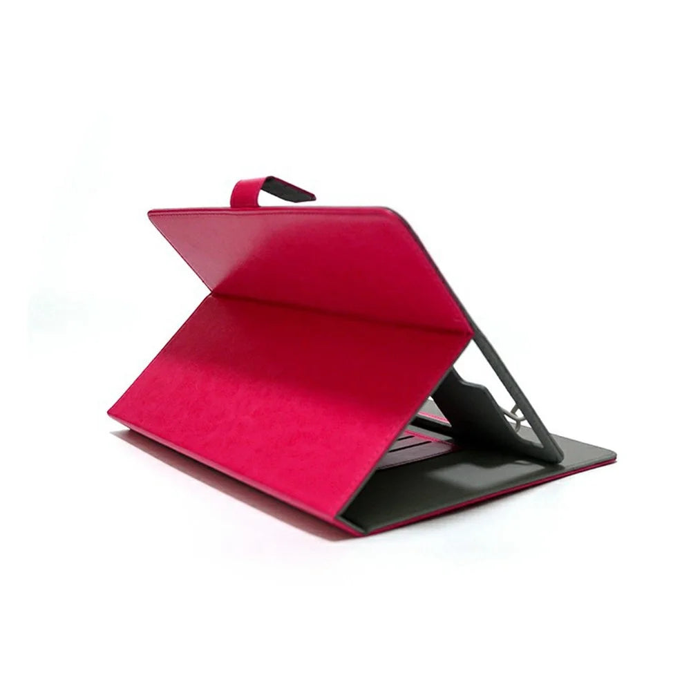For 9 - 10 Inch Tablets Case with Stand Card Holder Universal Hook Design Leather Cover - Red - 5