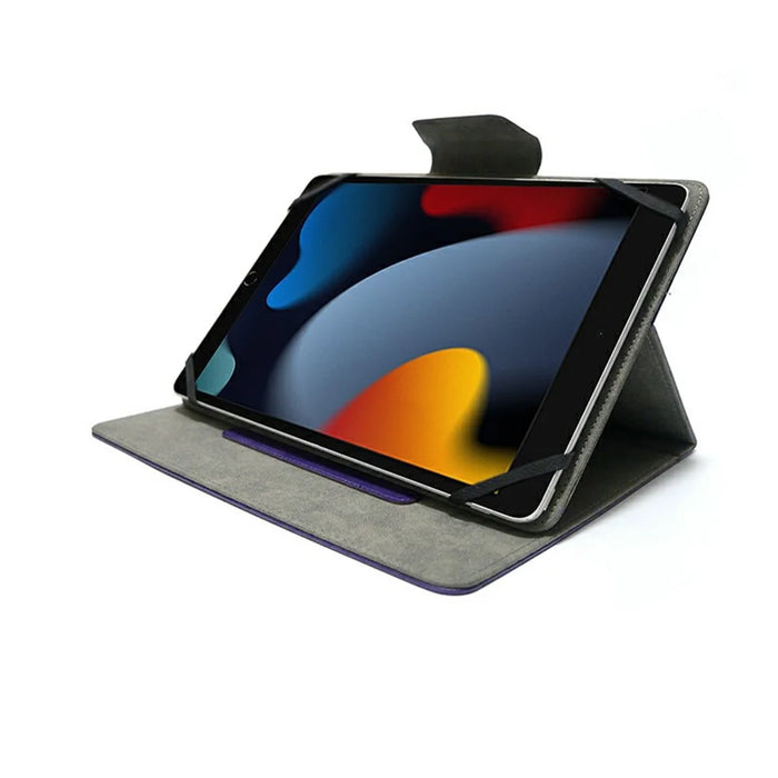 For 9 - 10 Inch Tablets Case with Stand Card Holder Universal Silicone Leather Cover - Purple - 3