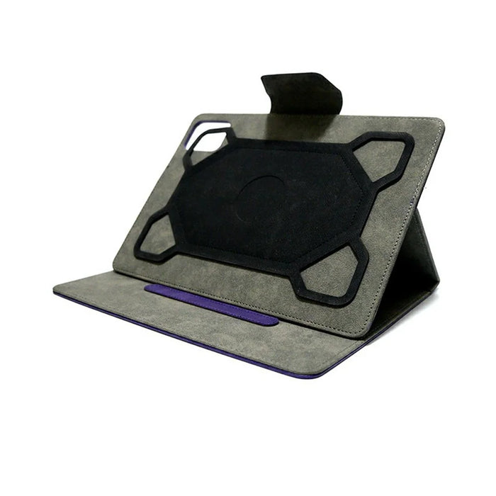 For 9 - 10 Inch Tablets Case with Stand Card Holder Universal Silicone Leather Cover - Purple - 5