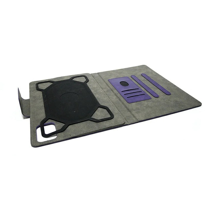 For 9 - 10 Inch Tablets Case with Stand Card Holder Universal Silicone Leather Cover - Purple - 6