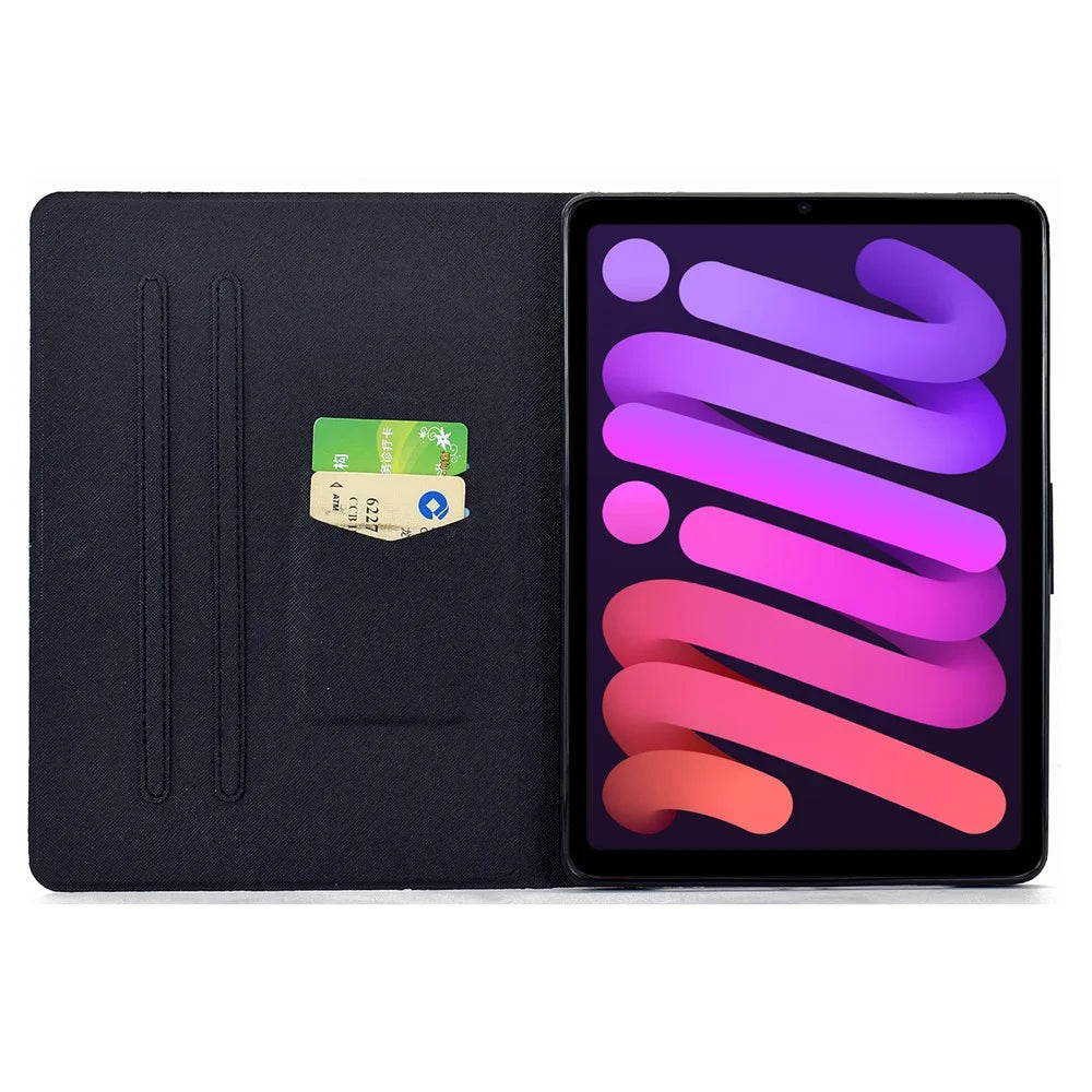 For iPad Mini (2024)  /  (2021) Case Colorful Pattern Painting Card Slots Stand Leather Tablet Cover with Auto Sleep  /  Wake - Blossom - 2