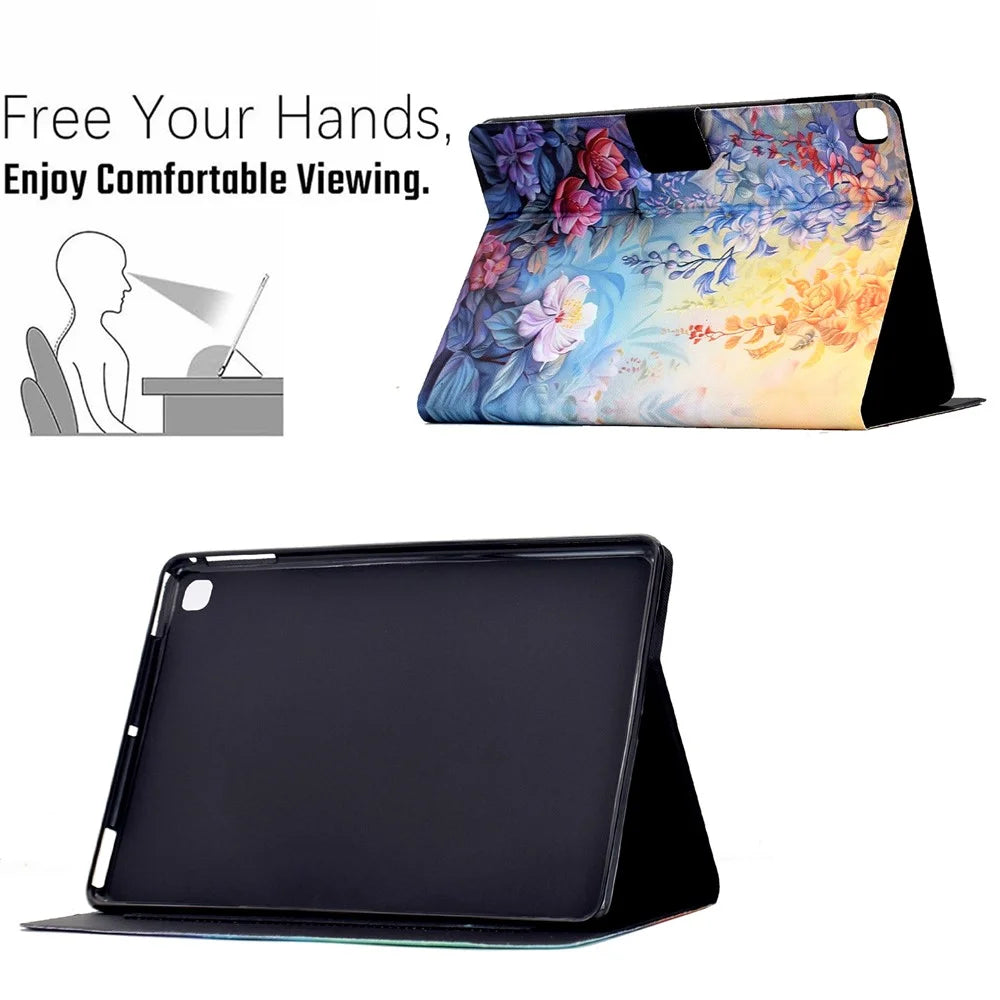 Leather Case for iPad 10.2 (2020) / (2019) / iPad Air 10.5 inch (2019) Pattern Paint Card Slots Stand Tablet Cover Auto Sleep / Wake - Blossom - 7