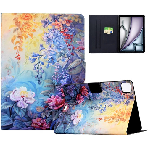 Leather Case for iPad Air 11 (2026) / (2025) / (2024) / Air (2022) / (2020) / Pro 11 (2022) / (2021) / (2020) / (2018) Pattern Paint Cover Auto Sleep / Wake - Blossom - 1