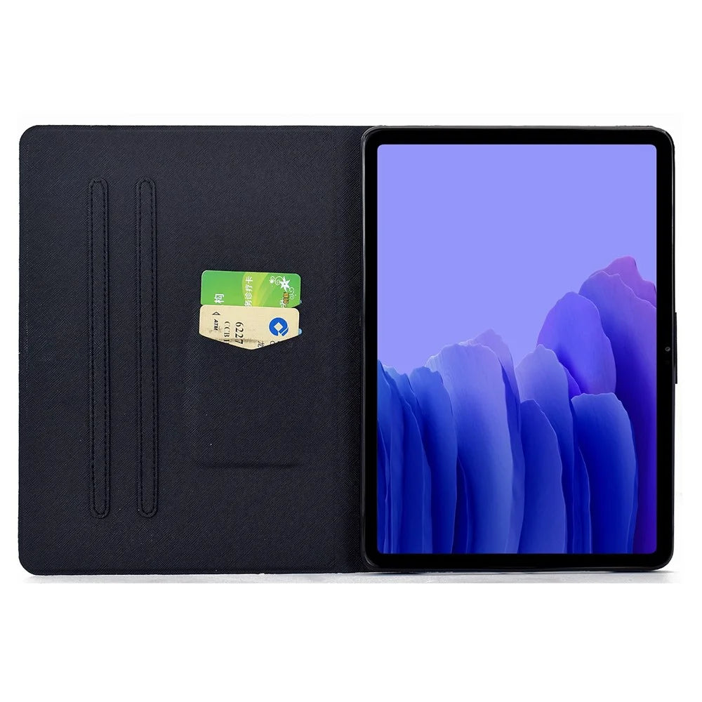 For Samsung Galaxy Tab A7 10.4 (2020) T500 T505 Case Colorful Pattern Painting Card Slots Stand Leather Tablet Cover with Auto Sleep  /  Wake - Blossom - 2