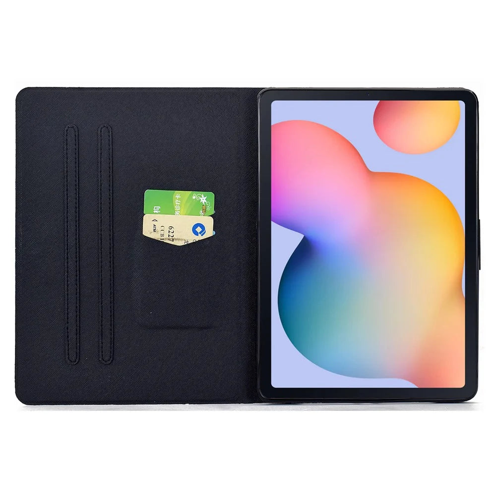 Leather Case for Samsung Galaxy Tab S6 Lite (2024) SM-P610 615 / (2022) / (2020) Pattern Painting Card Slots Stand Cover with Auto Sleep / Wake - Blossom - 2