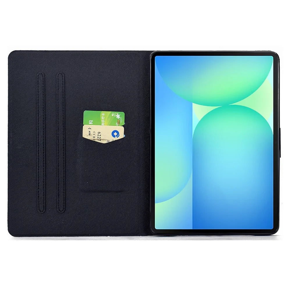 For Samsung Galaxy Tab S10 FE+ Case Colorful Pattern Painting Card Slots Stand Leather Tablet Cover with Auto Sleep  /  Wake - Blossom - 2