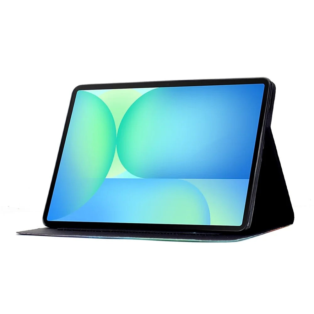 For Samsung Galaxy Tab S10 FE+ Case Colorful Pattern Painting Card Slots Stand Leather Tablet Cover with Auto Sleep  /  Wake - Blossom - 3