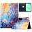 For Samsung Galaxy Tab A11  /  A9 Case Colorful Pattern Painting Card Slots Stand Leather Tablet Cover with Auto Sleep  /  Wake - Blossom - 1