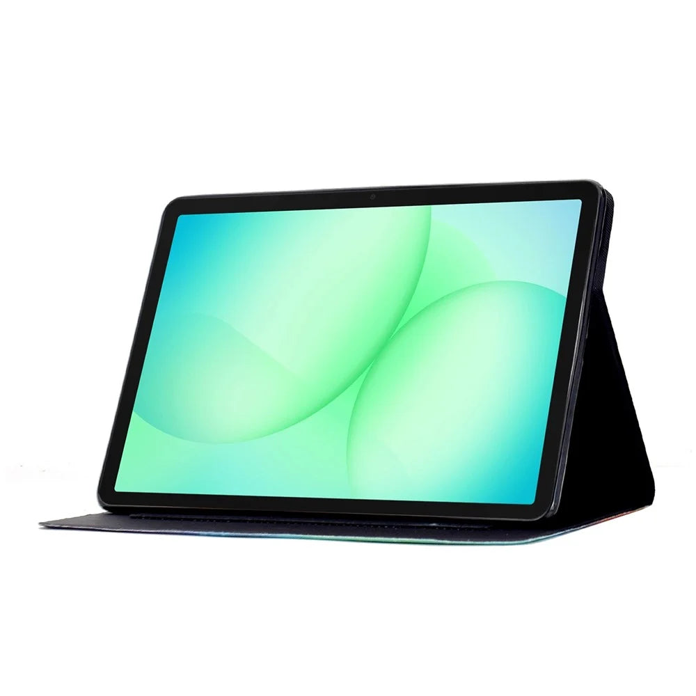 For Samsung Galaxy Tab A11+  /  A9+ Case Colorful Pattern Painting Card Slots Stand Leather Tablet Cover with Auto Sleep  /  Wake - Blossom - 3