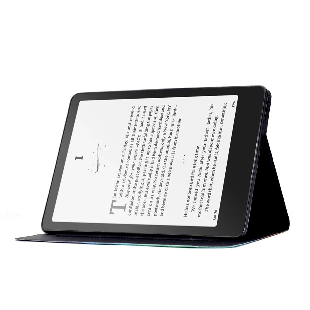 For Amazon Kindle Paperwhite (2024) Case Colorful Pattern Painting Card Slots Stand Leather Tablet Cover with Auto Sleep  /  Wake - Blossom - 3
