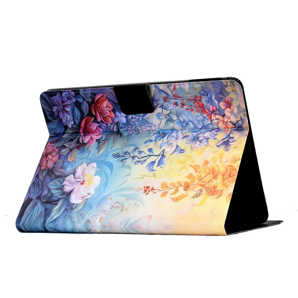 For Amazon Kindle Paperwhite (2024) Case Colorful Pattern Painting Card Slots Stand Leather Tablet Cover with Auto Sleep  /  Wake - Blossom - 4