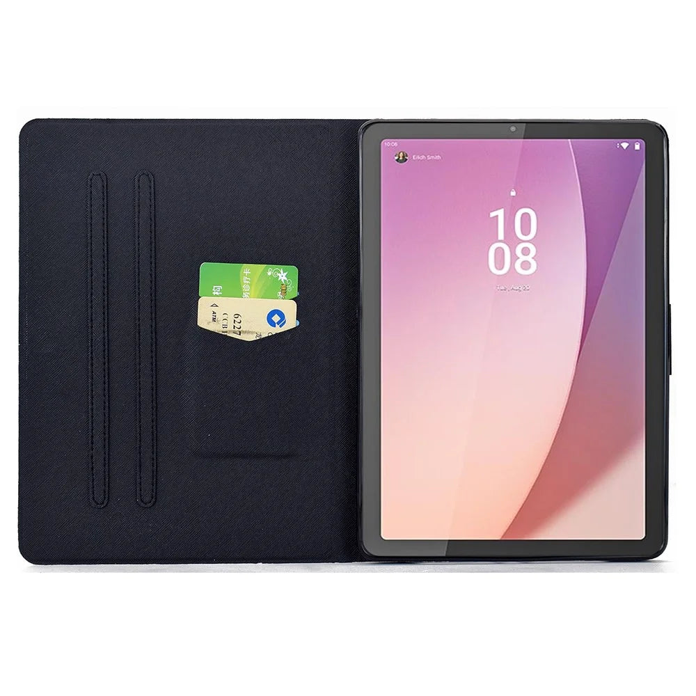 For Lenovo Tab M9 TB-310FU Case Colorful Pattern Painting Card Slots Stand Leather Tablet Cover with Auto Sleep  /  Wake - Blossom - 2