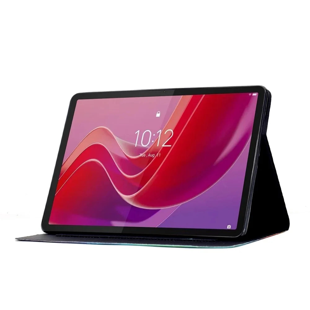 For Lenovo Tab M11  /  Xiaoxin Pad 11 2024 Case Colorful Pattern Painting Card Slots Stand Leather Tablet Cover with Auto Sleep  /  Wake - Blossom - 3