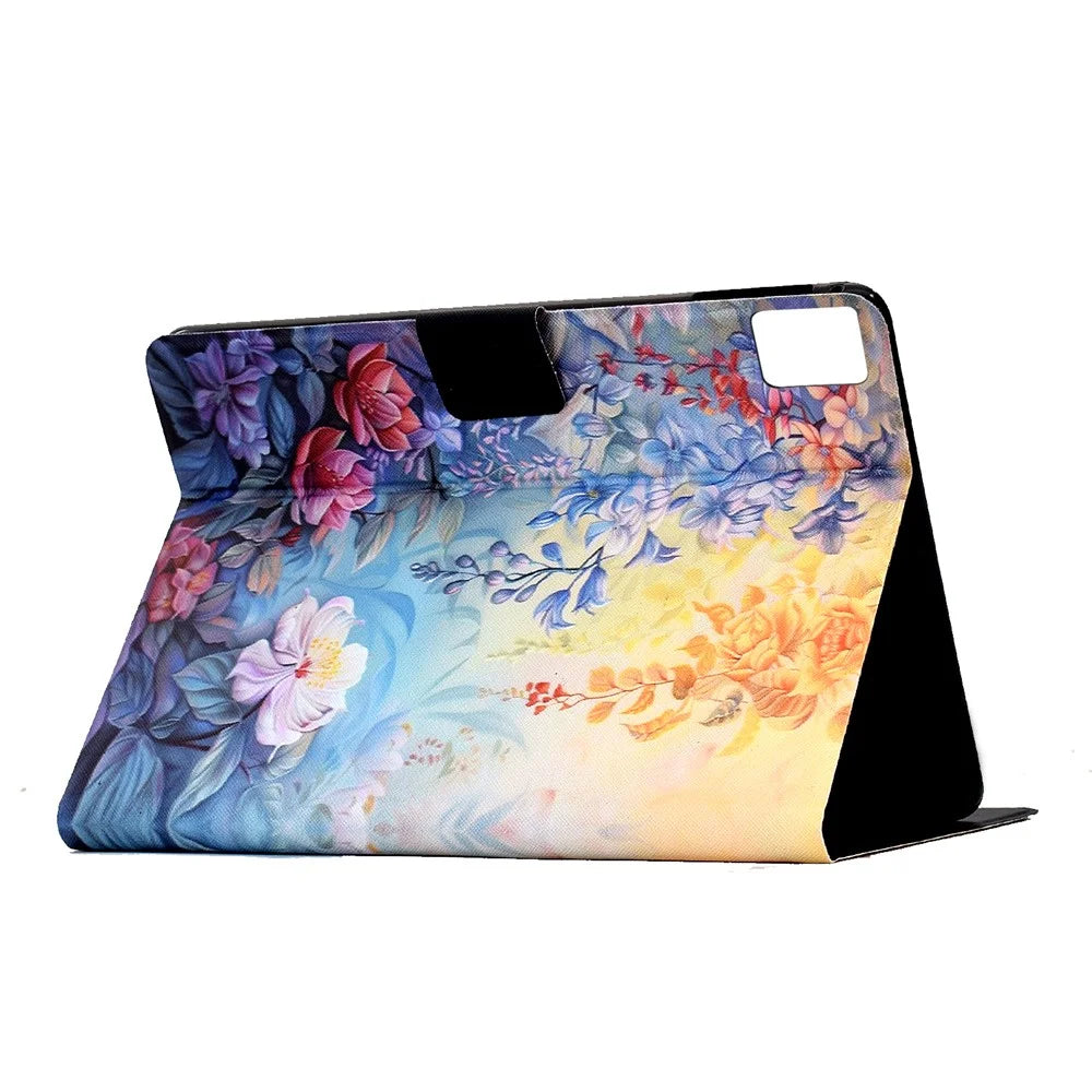 For Lenovo Tab M11  /  Xiaoxin Pad 11 2024 Case Colorful Pattern Painting Card Slots Stand Leather Tablet Cover with Auto Sleep  /  Wake - Blossom - 4