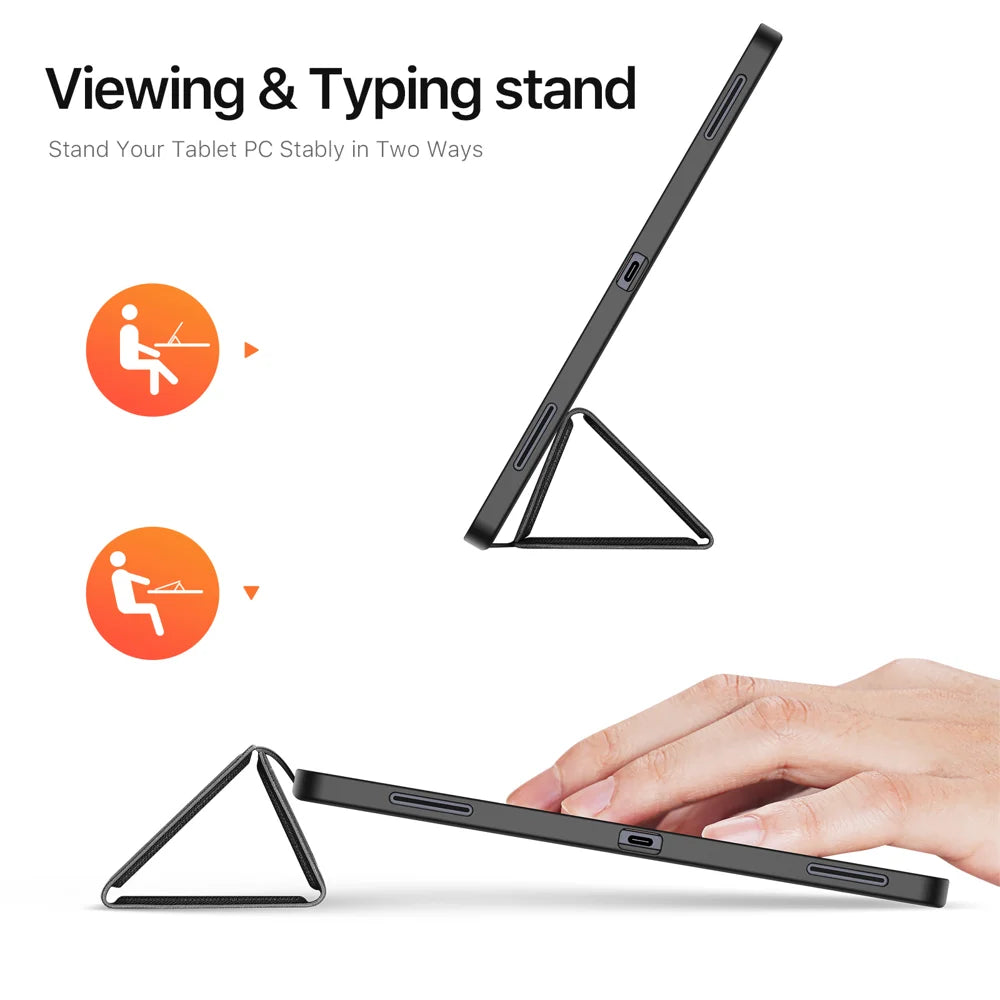 DUX DUCIS For Samsung Galaxy Tab S12 Ultra / S11 Ultra Case  Domo Series Tri-fold Stand PU Leather Tablet Cover - Black - 2