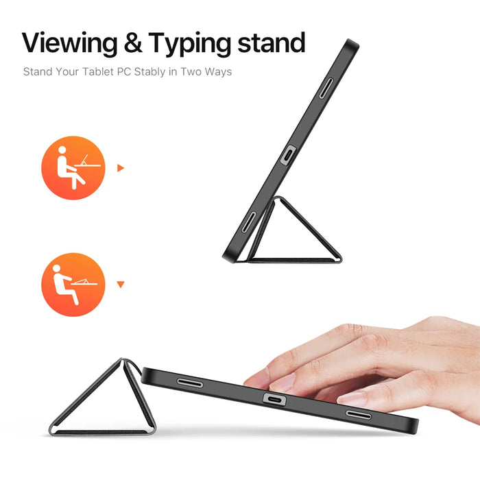 DUX DUCIS For Samsung Galaxy Tab S11 Case  Domo Series Tri-fold Stand PU Leather Tablet Cover - Black - 2