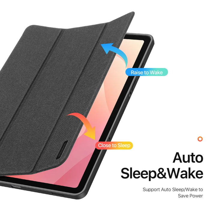 DUX DUCIS For Samsung Galaxy Tab S11 Case  Domo Series Tri-fold Stand PU Leather Tablet Cover - Black - 6
