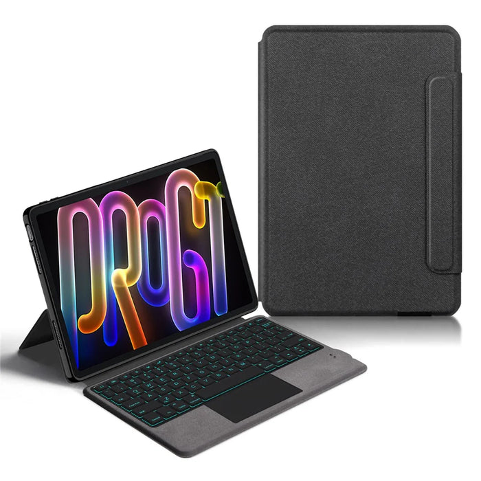 For Lenovo Xiaoxin Pad Pro GT Leather Case + Touchpad Bluetooth-Compatible Keyboard with Backlit - 2