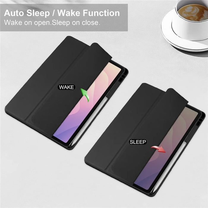 For Samsung Galaxy Tab S11 Case Clear Acrylic Leather Tablet Cover Support Auto Sleep   /   Wake - Black - 2