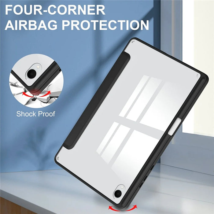 For Samsung Galaxy Tab S11 Case Clear Acrylic Leather Tablet Cover Support Auto Sleep   /   Wake - Black - 5