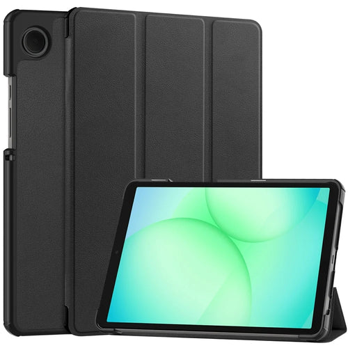 For Samsung Galaxy Tab A11 / A9 Case Anti-Drop Leather Stand Tablet Cover - Black - 1
