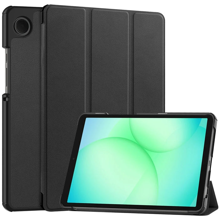 For Samsung Galaxy Tab A11 / A9 Case Anti-Drop Leather Stand Tablet Cover - Black - 1