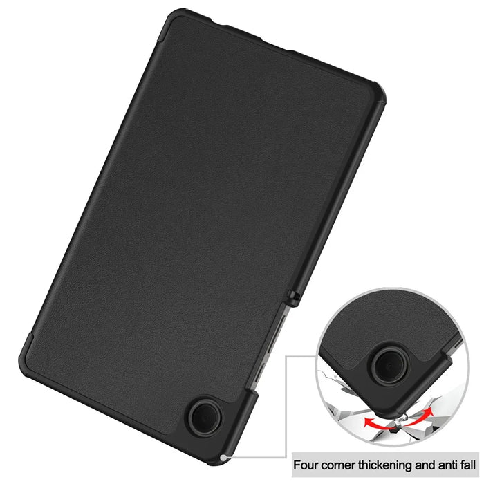 For Samsung Galaxy Tab A11 / A9 Case Anti-Drop Leather Stand Tablet Cover - Black - 6