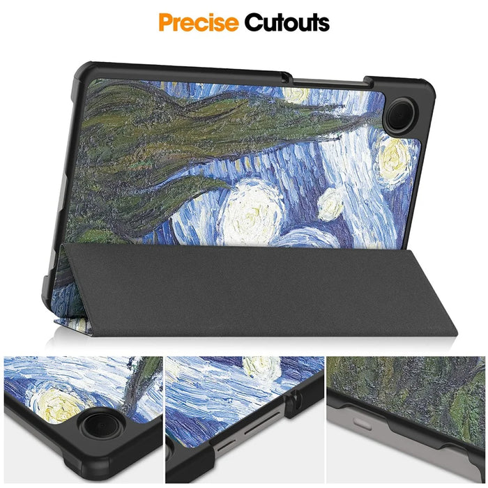 For Samsung Galaxy Tab A11 / A9 Case Pattern Print Leather Stand Tablet Cover - Starry Sky - 4