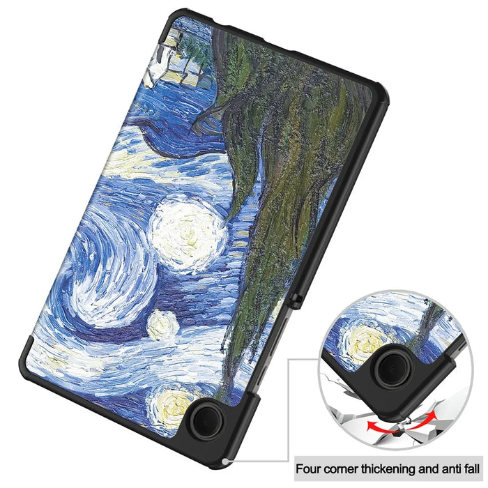 For Samsung Galaxy Tab A11 / A9 Case Pattern Print Leather Stand Tablet Cover - Starry Sky - 5
