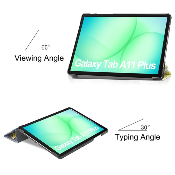 For Samsung Galaxy Tab A11+ / A9+ Case Pattern Print Leather Stand Tablet Cover - Starry Sky - 4