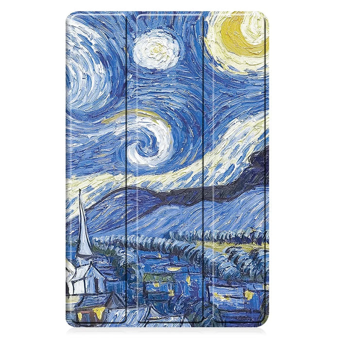 For Samsung Galaxy Tab A11+ / A9+ Case Pattern Print Leather Stand Tablet Cover - Starry Sky - 7