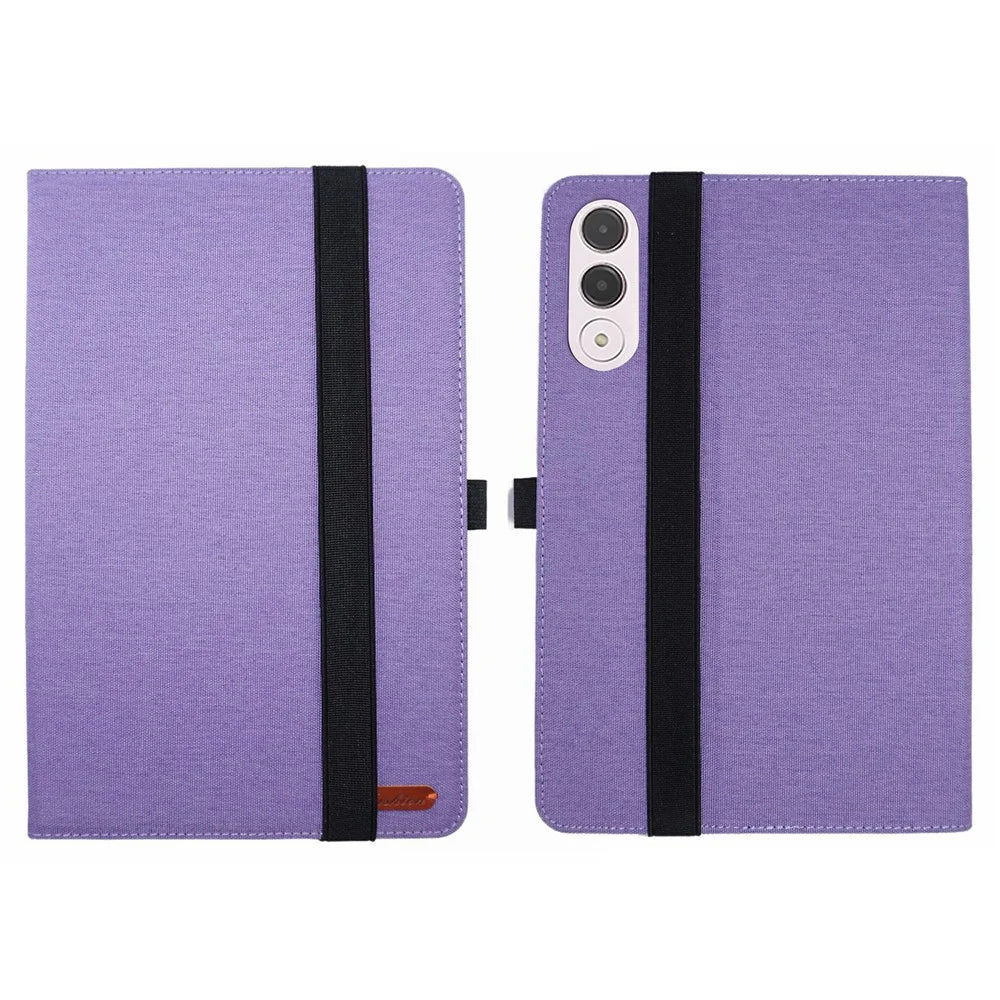 For Lenovo Xiaoxin Pad Pro GT Case with Stand Card Holder Cloth Texture Leather Tablet Cover - Purple - 1