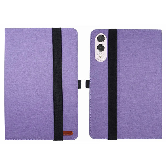 For Lenovo Xiaoxin Pad Pro GT Case with Stand Card Holder Cloth Texture Leather Tablet Cover - Purple - 1