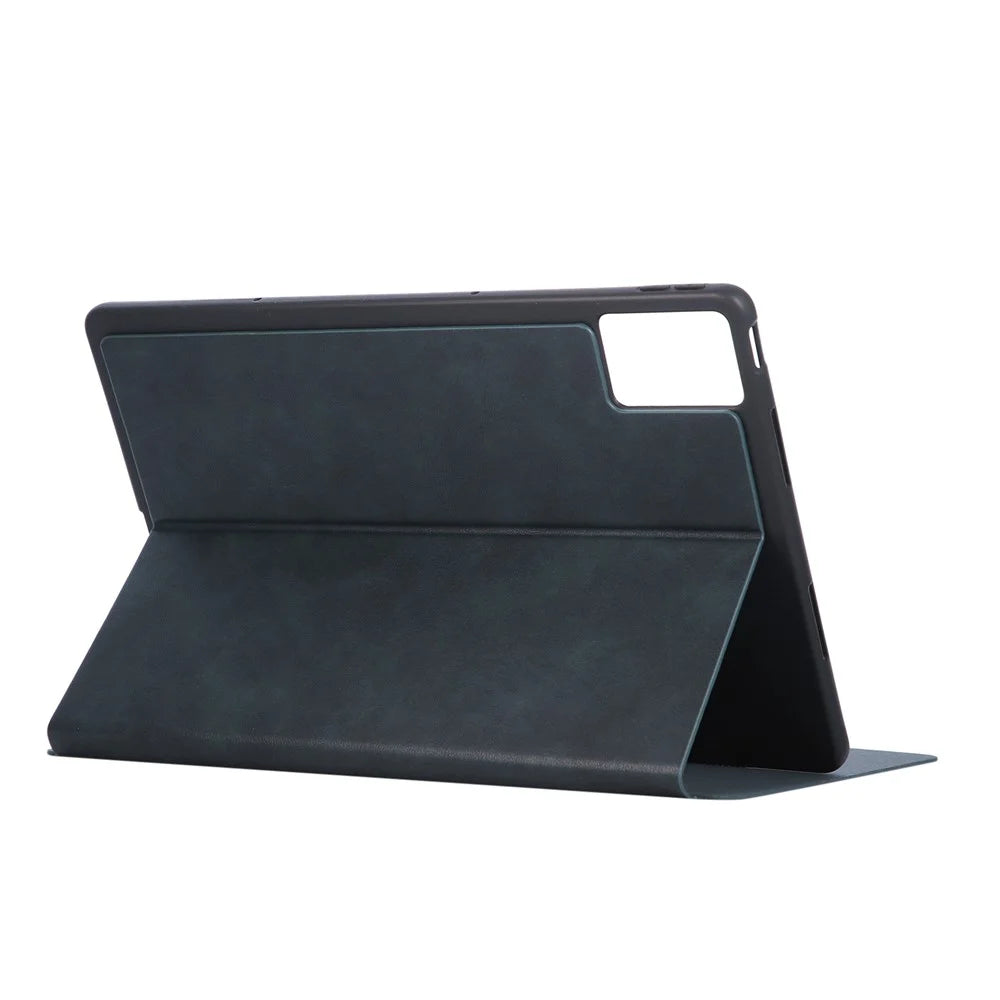 For Lenovo Idea Tab Plus Shockproof Case PU Leather Tablet Cover with Stand - Blue - 4