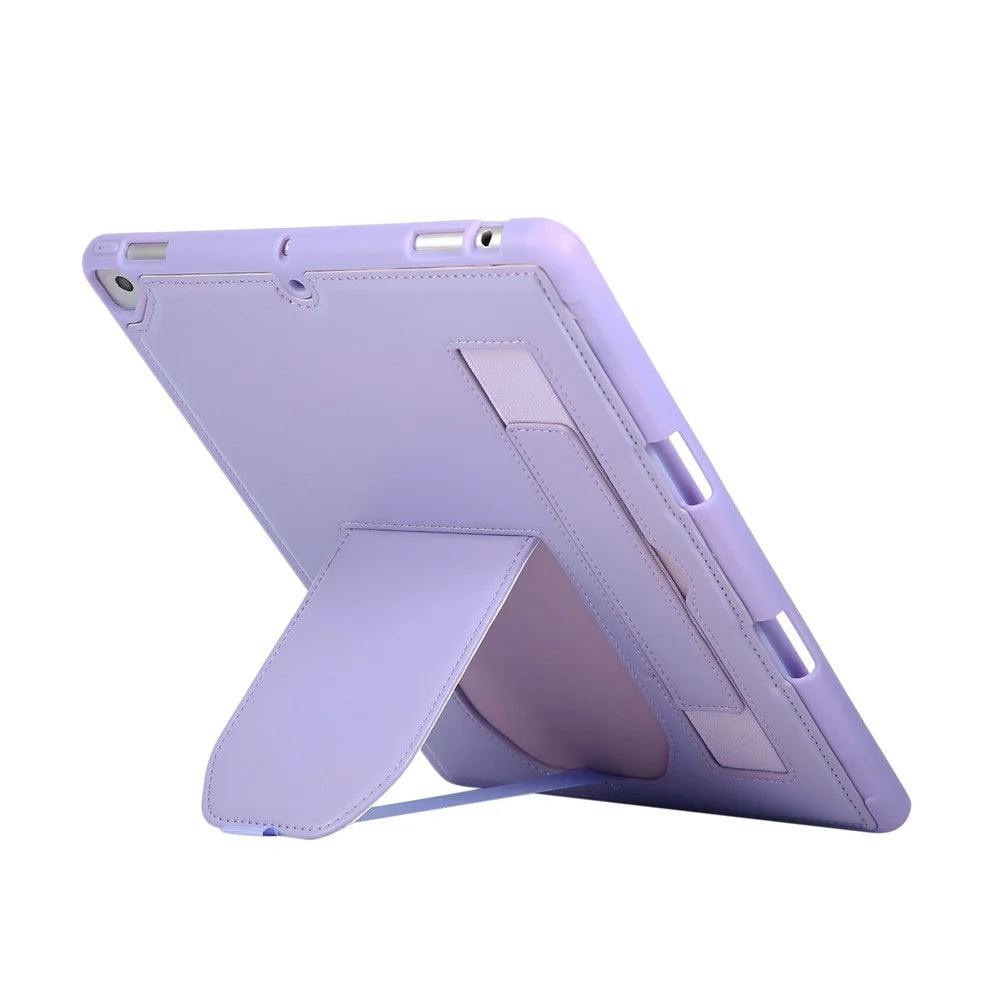 Tablet Case For iPad 10.2 (2021)  /  (2020)  /  (2019)  /  Air 10.5 inch (2019) Kickstand PU + TPU Cover with Wristband  /  Pen Slot - Purple - 3
