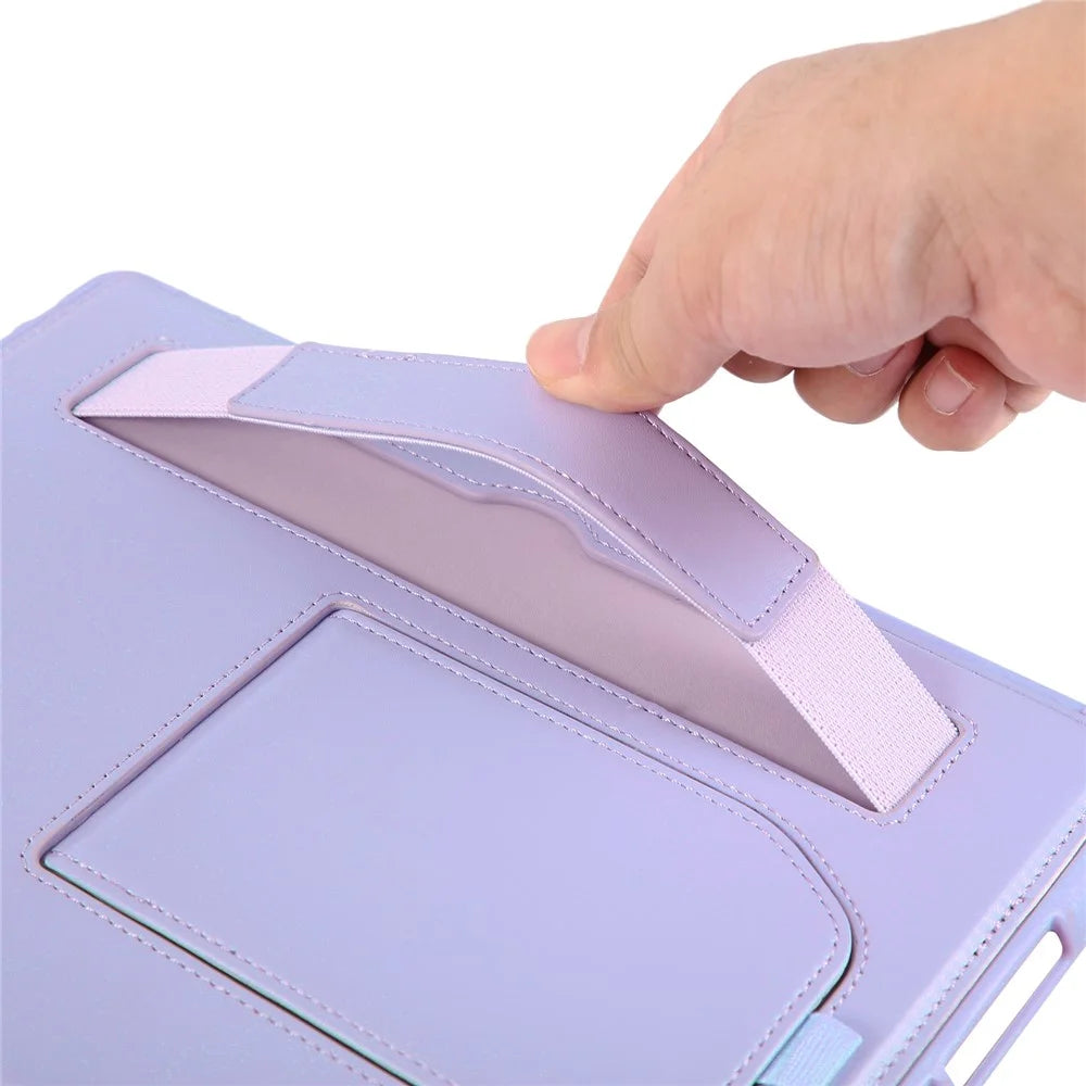 Tablet Case For iPad 10.2 (2021)  /  (2020)  /  (2019)  /  Air 10.5 inch (2019) Kickstand PU + TPU Cover with Wristband  /  Pen Slot - Purple - 4