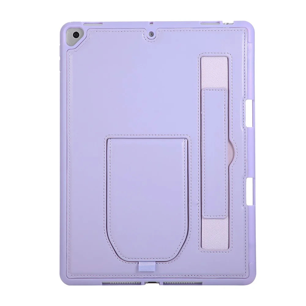 Tablet Case For iPad 10.2 (2021)  /  (2020)  /  (2019)  /  Air 10.5 inch (2019) Kickstand PU + TPU Cover with Wristband  /  Pen Slot - Purple - 7