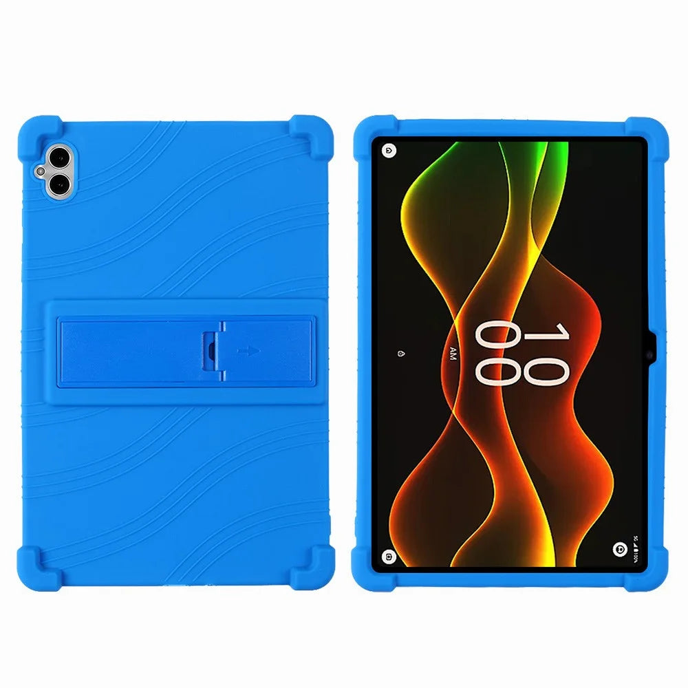 For Boost Celero5G TAB Case Adjustable Kickstand Silicone Tablet Protective Cover - Dark Blue - 1