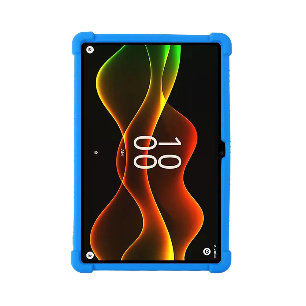 For Boost Celero5G TAB Case Adjustable Kickstand Silicone Tablet Protective Cover - Dark Blue - 3