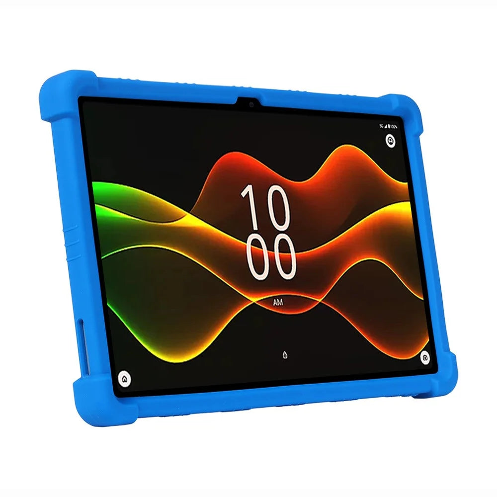 For Boost Celero5G TAB Case Adjustable Kickstand Silicone Tablet Protective Cover - Dark Blue - 5